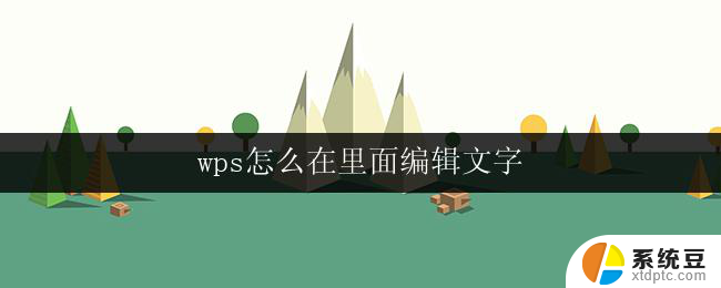 wps怎么在里面编辑文字 wps怎么在里面编辑文字格式